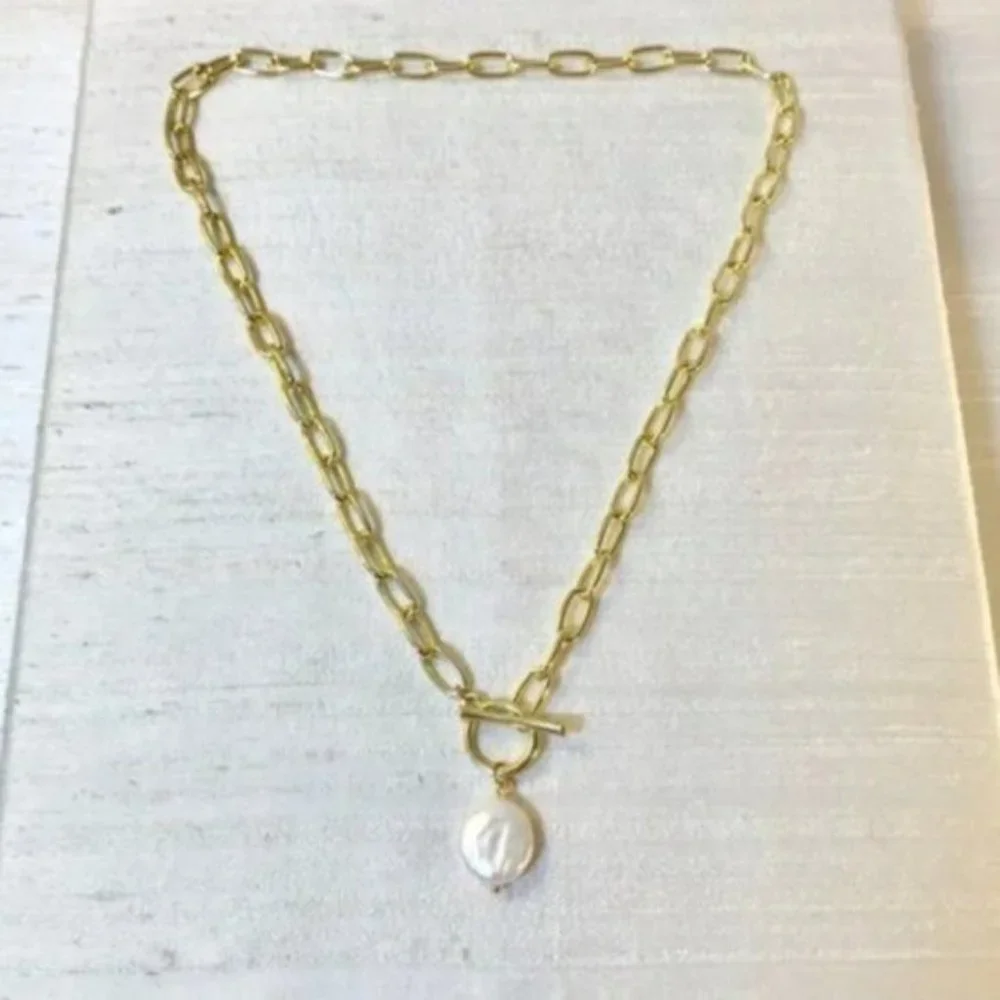 Gold Freshwater Pearl Necklace - Picture 2 of 7